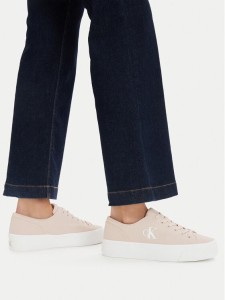 Calvin Klein Jeans Sneakersy Vulc Flatform Low Canvas Mg YW0YW01763 Różowy