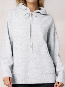 Sweter z kapturem - szary