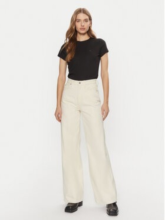Calvin Klein Jeansy K20K208018 Écru Wide Leg