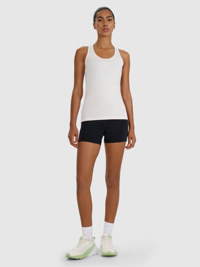 4F Top treningowy slim szybkoschnący damski - beżowy M