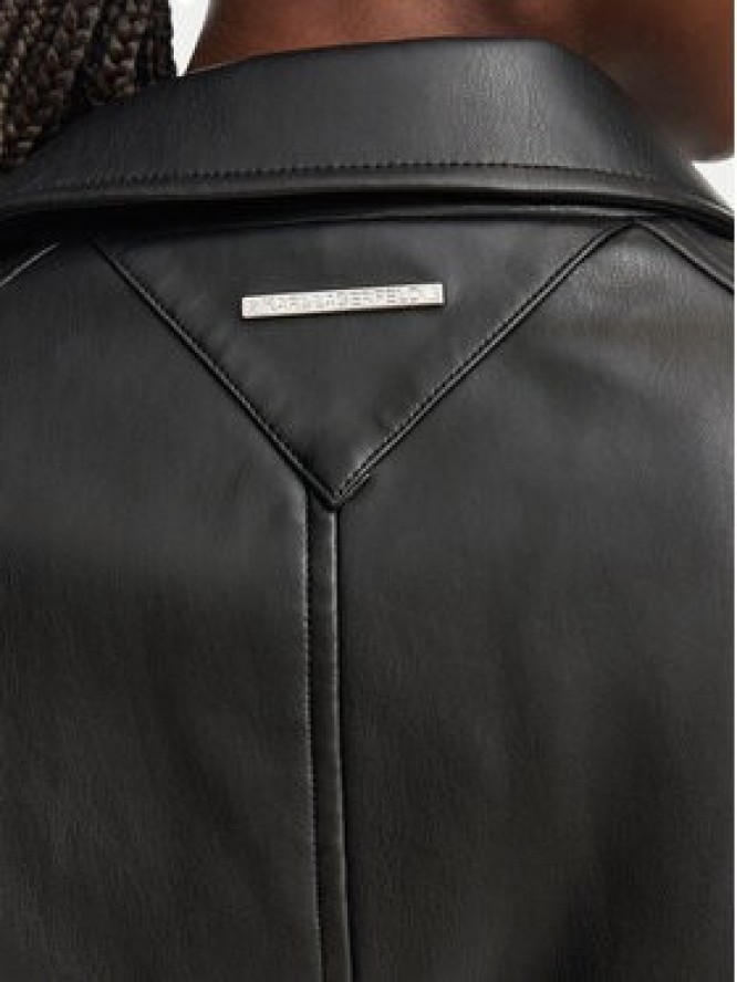 KARL LAGERFELD Sukienka z imitacji skóry B3W13001 Czarny Regular Fit