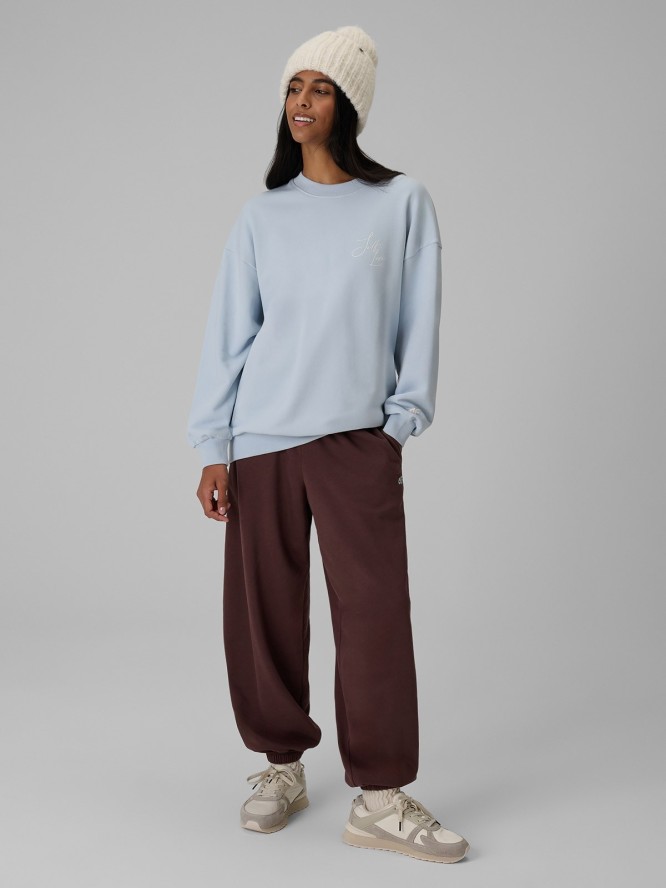4F Bluza dresowa relaxed bez kaptura damska - niebieska M
