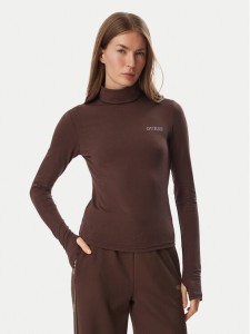 Guess Bluzka V6BP11 K6907 Brązowy ciemny Slim Fit