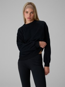 4F Bluza dresowa loose bez kaptura damska - czarna M