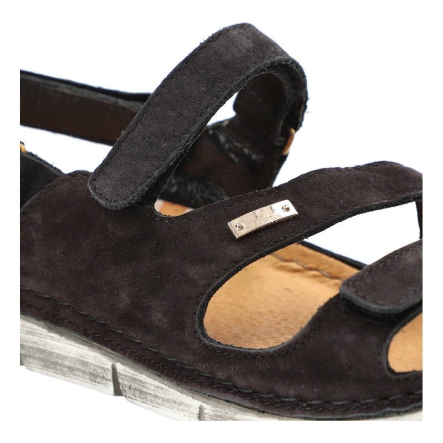 Czarne Sandały Carinii Wygodne Buty Damskie