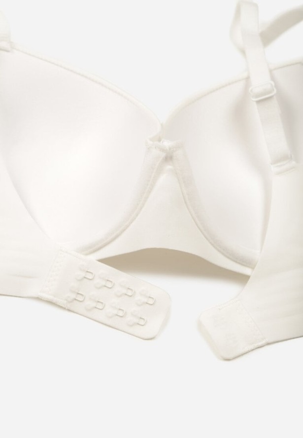 Biały Klasyczny Biustonosz o Gładkim Wykończeniu Taniarephis