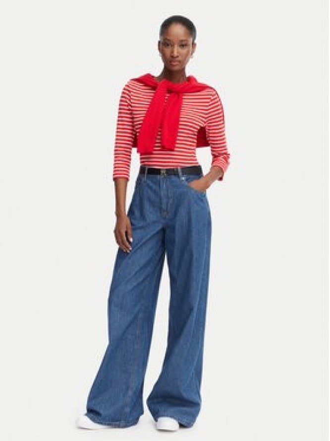 Tommy Hilfiger Bluzka Cody Boat-Nk WW0WW49928 Czerwony Regular Fit