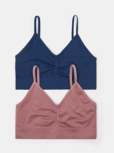 Bezszwowe biustonosze typu top 2 pack - wielobarwny