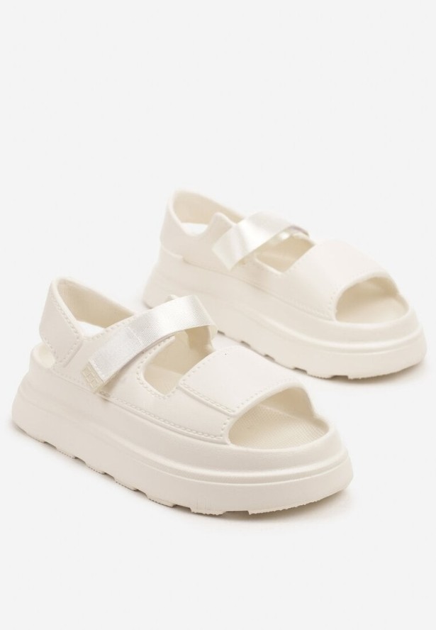 Białe Sandały Sportowe na Grubej Podeszwie Lisaniel