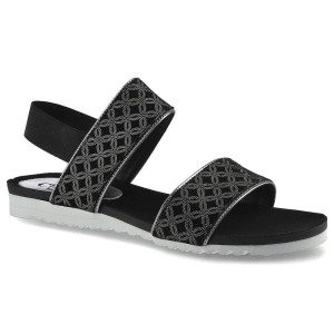 Sandały damskie Chebello, wsuwane i na płaskiej podeszwie, czarne, B509