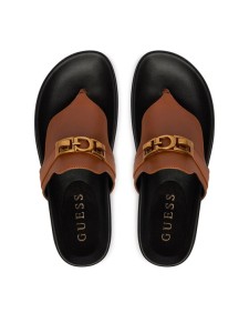 Guess Japonki FLJFRR LEA03 Brązowy jasny