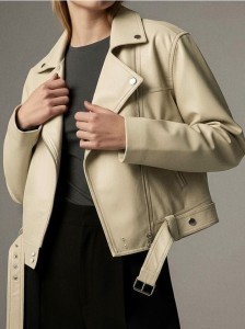 Kurtka ramoneska - kremowy