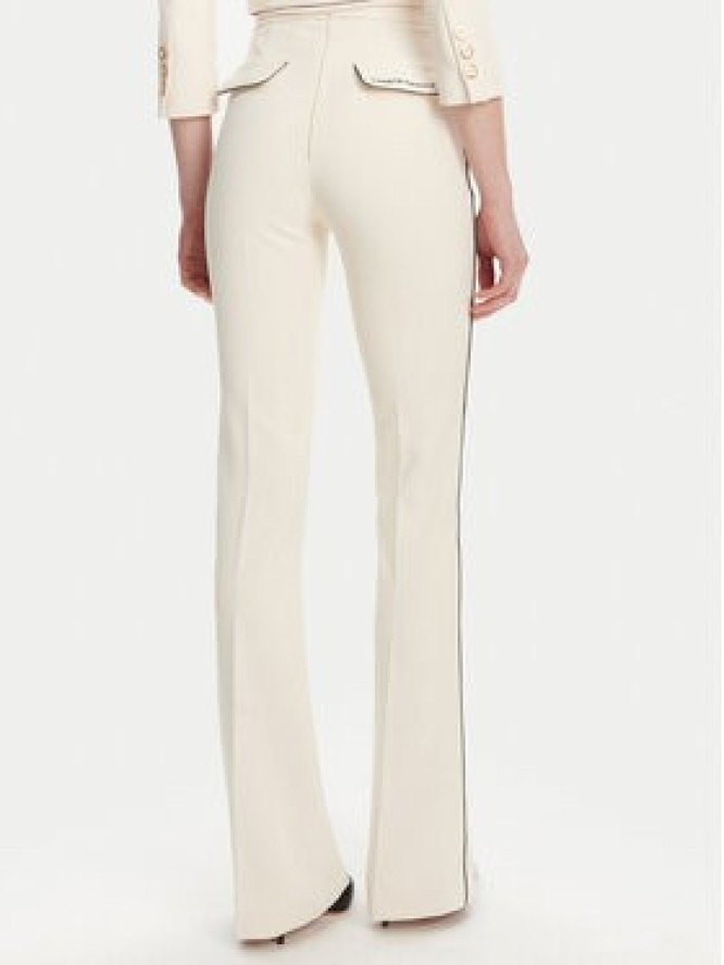 Elisabetta Franchi Spodnie materiałowe PA-084-51E2 Écru Regular Fit