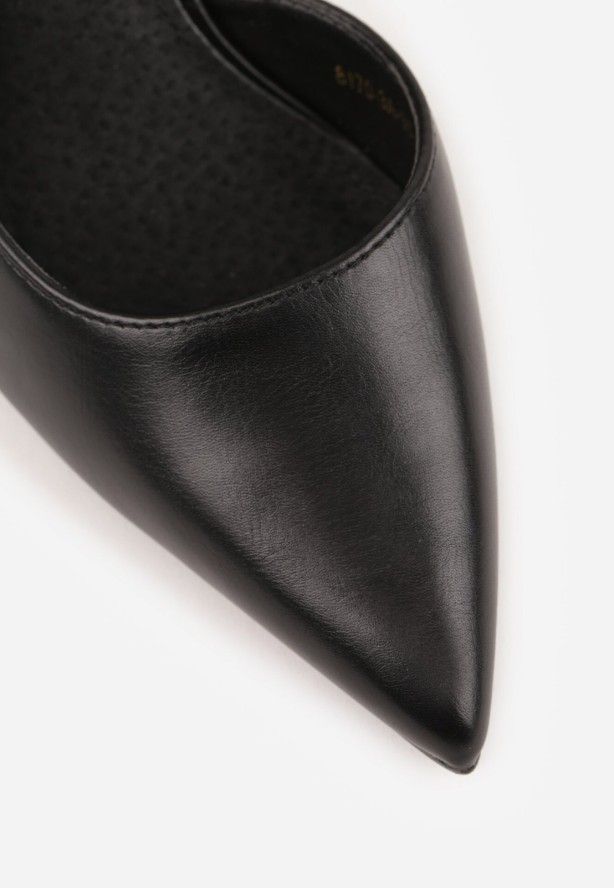 Czarne Szpilki Vices o Klasycznym Fasonie ze Skórzaną Wkładką Jalinea