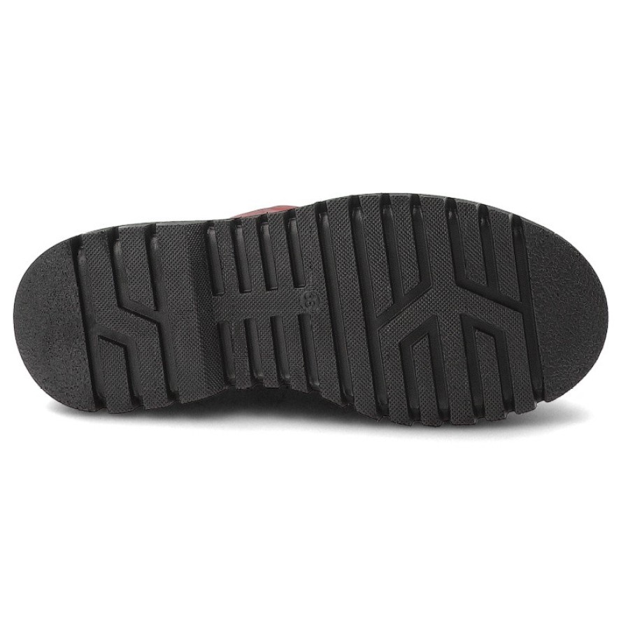 Botki damskie Artiker, na grubej platformie za kostkę na zamek i skórzane z okrągłym noskiem, czerwone, 57C2193