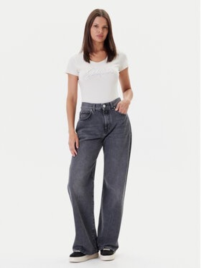 Guess T-Shirt W5YI46 J1314 Écru Slim Fit