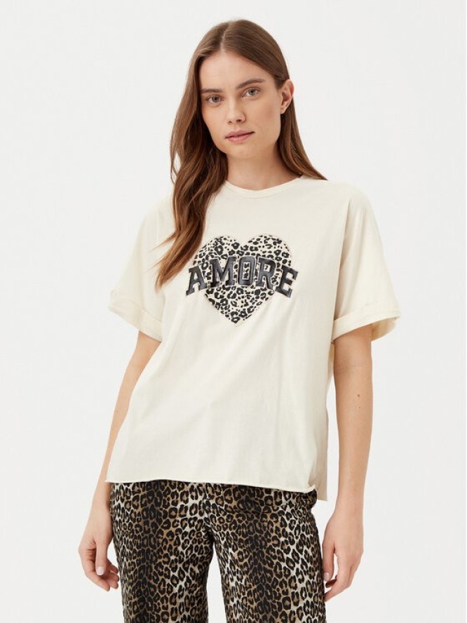 ONLY T-Shirt Lucy 15339887 Beżowy Loose Fit