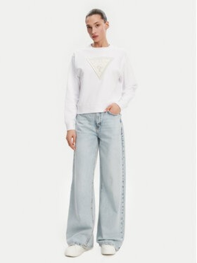Guess Bluza W5GQ12KBKM0 Biały Regular Fit