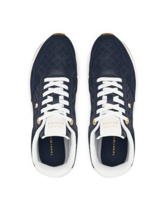 Tommy Hilfiger Sneakersy Th Runner Suede Monogram FW0FW09620 Granatowy
