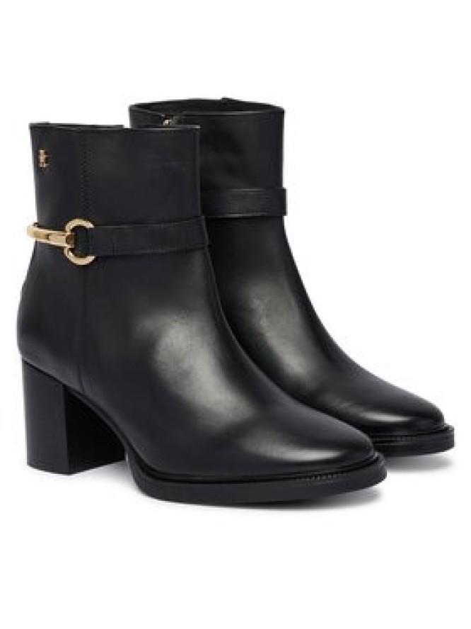 Tommy Hilfiger Botki TH Stud Heel Riding Ankle Boot FW0FW09552 Czarny