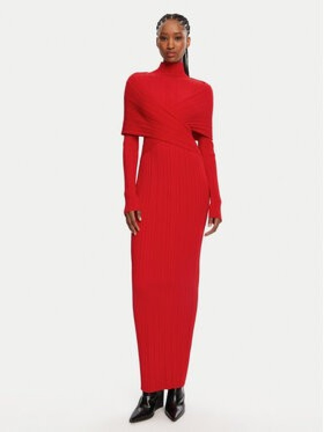 Balmain Sukienka wieczorowa DF0RR835KH70 Czerwony Slim Fit