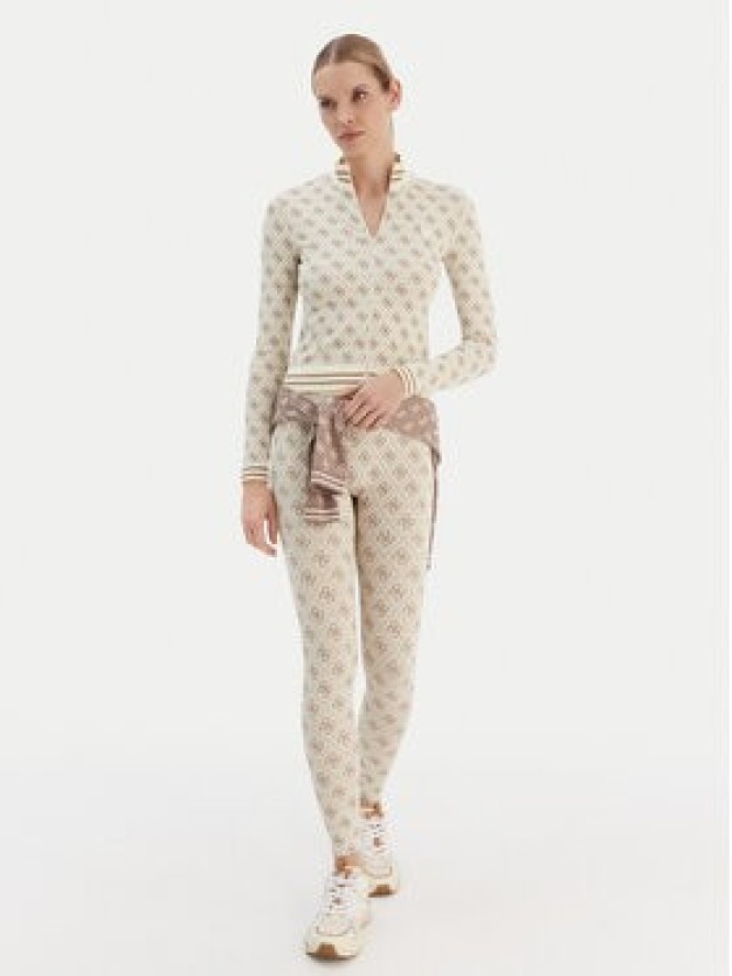 Guess Bluza V5BP08 K2000 Beżowy Slim Fit