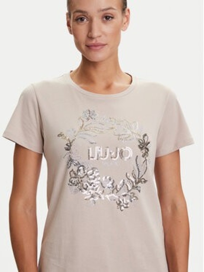Liu Jo Sport T-Shirt TF5162 JS923 Beżowy Regular Fit