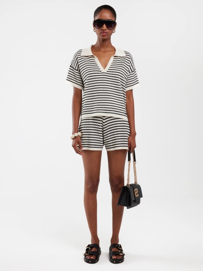 Szorty damskie dzianinowe w paski Albinash 100