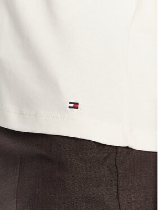 Tommy Hilfiger T-Shirt Gold Button WW0WW47455 Écru Regular Fit