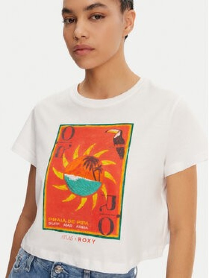 Roxy T-Shirt ERJZT05921 Biały Relaxed Fit