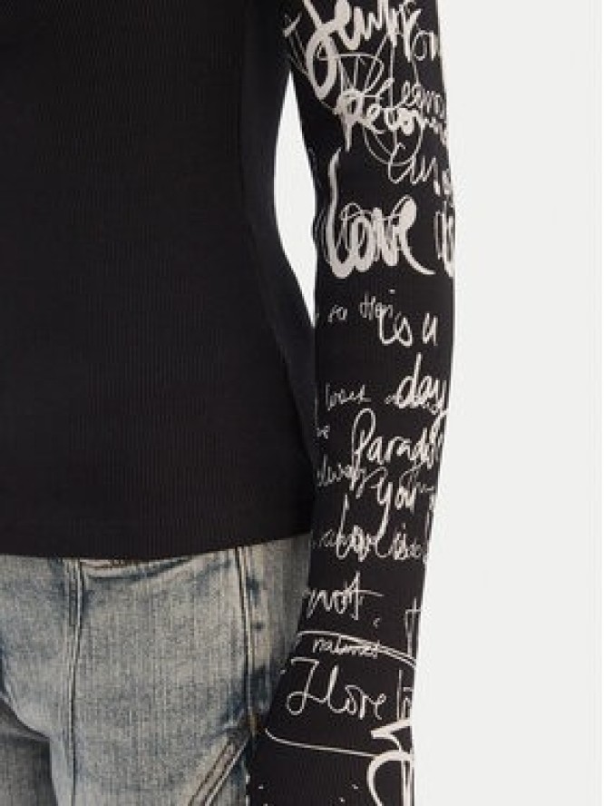 Desigual Bluzka 26SWTK18 Czarny Slim Fit