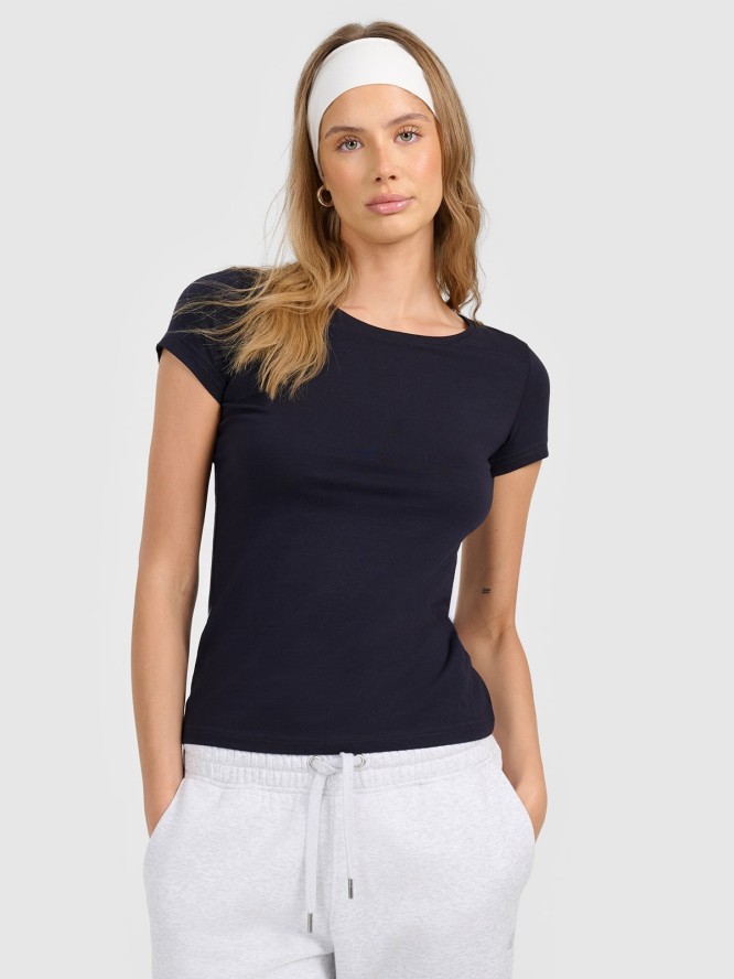 4F T-shirt regular gładki damski L