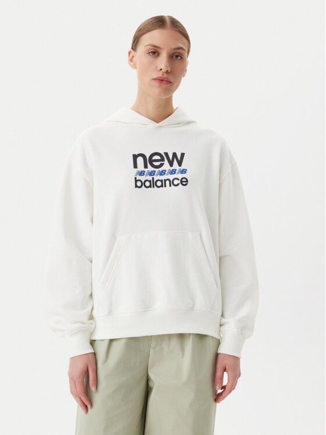New Balance Bluza Sport Graphic WT51519 Biały Relaxed Fit