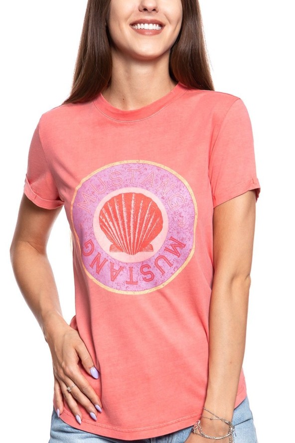 MUSTANG T SHIRT DAMSKI Alina C Print Porcelain Rose 1009475 8204