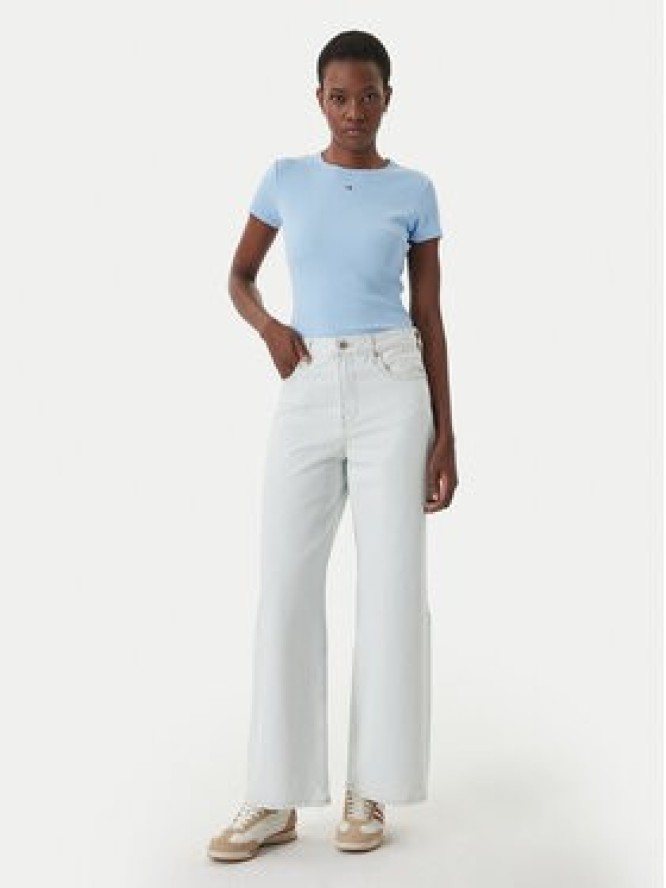 Tommy Jeans T-Shirt Essential DW0DW17383 Błękitny Slim Fit