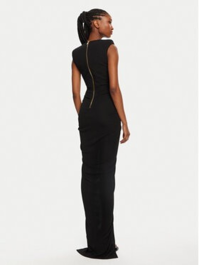 Balmain Sukienka wieczorowa DF0RP575JE50 Czarny Regular Fit
