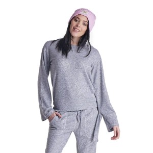 Damska bluza z okrągłym dekoltem i sznurowanymi cekinami