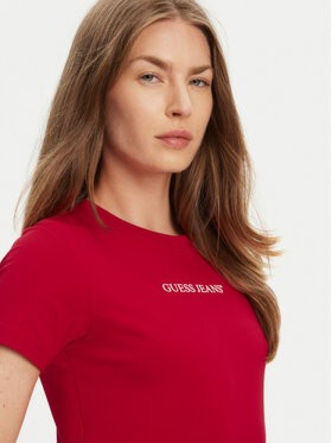 Guess Jeans T-Shirt W4YI01 J1314 Czerwony Slim Fit