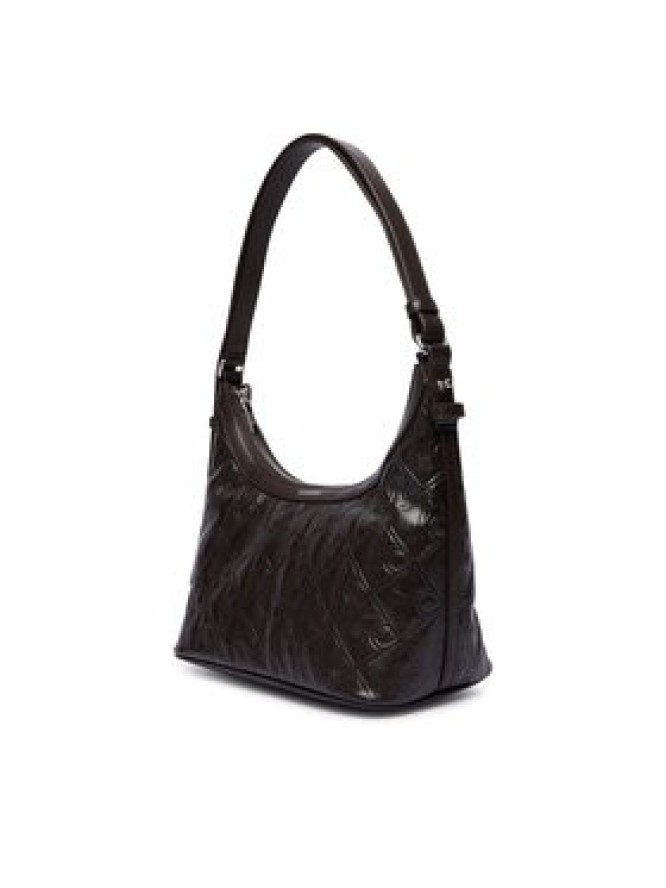 Calvin Klein Torebka Emblem Aop Debossed Shoulder Bag LV04F3874G Brązowy