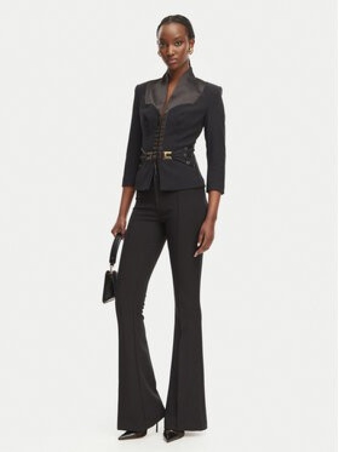 Elisabetta Franchi Marynarka GI-202-61E2-V590 Czarny Regular Fit