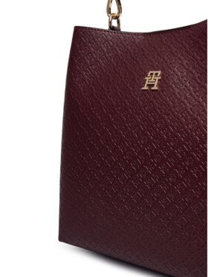 Tommy Hilfiger Torebka Th Icon Shoulder Bag Mono AW0AW19000 Bordowy