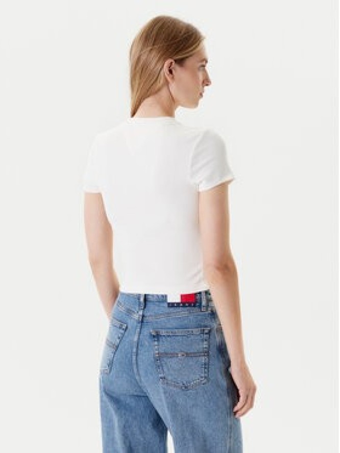 Tommy Jeans T-Shirt Script DW0DW20910 Écru Slim Fit