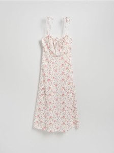 Wzorzysta sukienka midi - wielobarwny