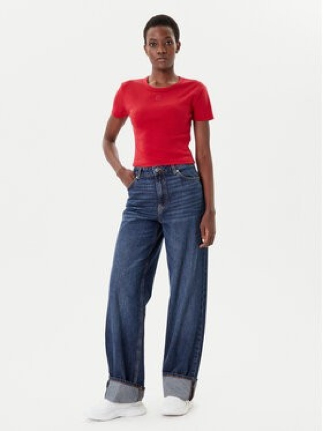 HUGO T-Shirt Delanor 50512000 Czerwony Slim Fit