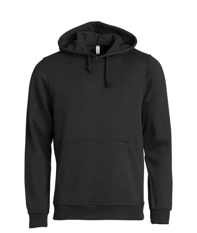 clique Basic Hoody uniseks bluza z kapturem z trwałego materiału – black