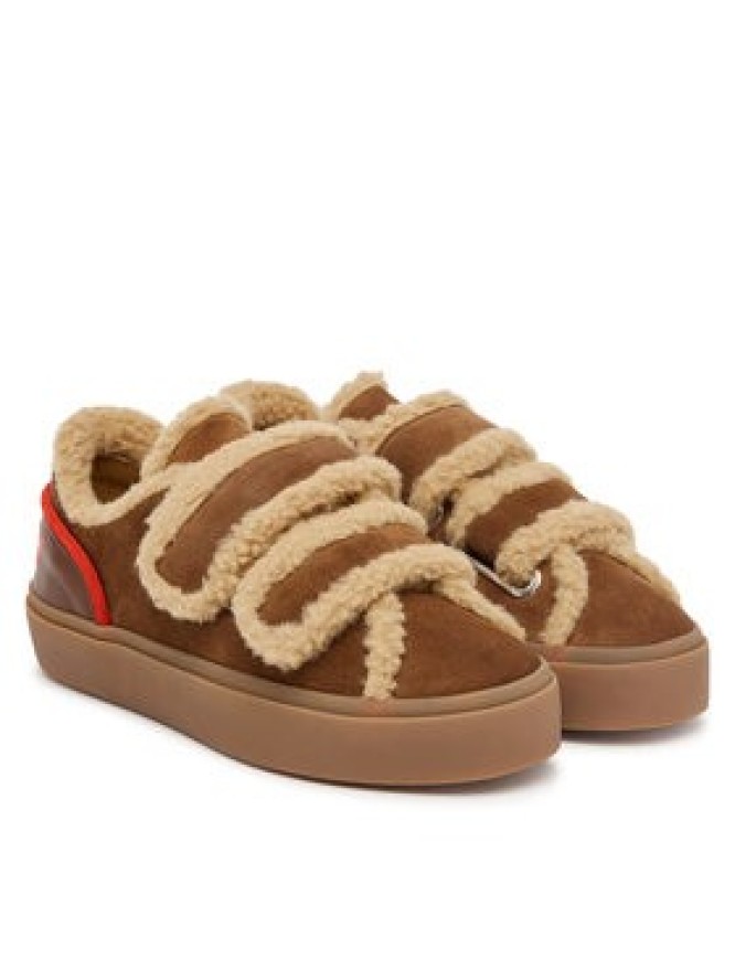 Inuikii Sneakersy Lila Shearling Low Velcro 1001.001.0561.150 Brązowy