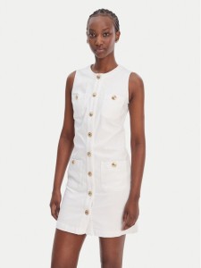 Liu Jo Sukienka jeansowa UA6334 D0275 Biały Regular Fit