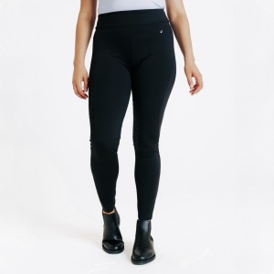 Legginsy jeździeckie damskie 500 full grip z silikonowym lejem
