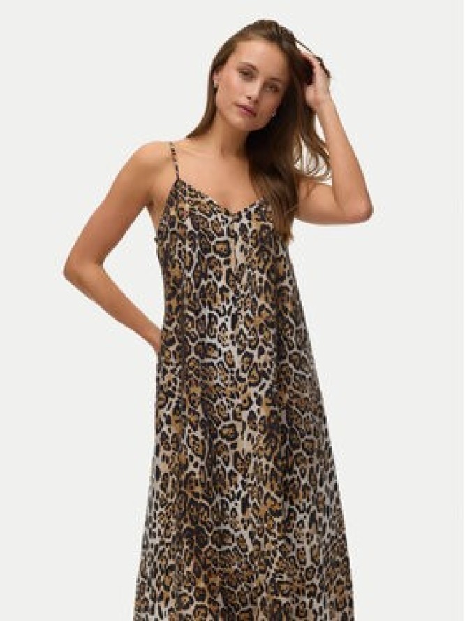 Vero Moda Sukienka letnia Josie 10303398 Brązowy Regular Fit