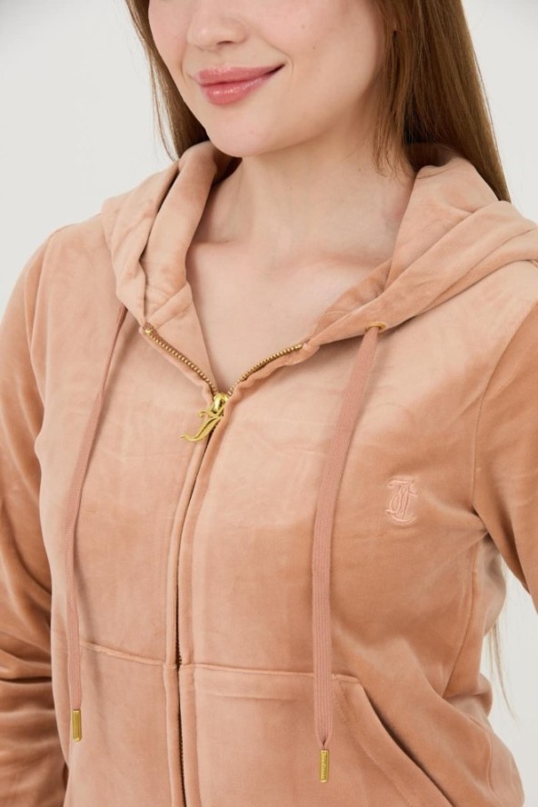 JUICY COUTURE Beżowa damska bluza Robertson Gold Hoodie, Rozmiar S